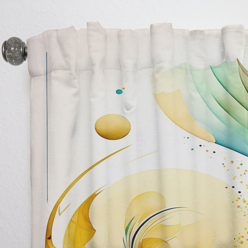 Alarins - Golden Spiral Movement III - Modern Curtain - Velvet Room Darkening - 1 panel, 52" W x 90" L