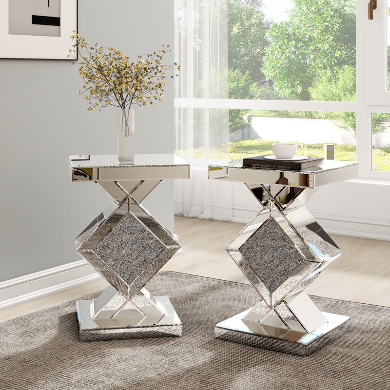 Ensemble de 2 tables de bout en verre Amla