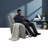 Light Grey Leather Power Recliner With USB & LED Light, Silent Motor, Adjustable Angle For Living Room Relaxation & Sleep