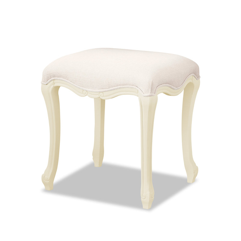 Lemaire Solid Wood Accent Stool, Champagne