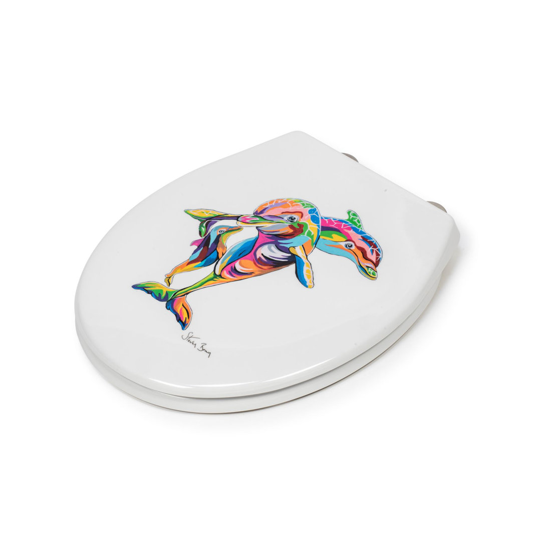 Steven Brown Hannah McWave Flexi-Fix Toilet Seat - Soft Close and Quick Release with Adjustable Hinges, Durable Polypropylene Plastic with Top and Bot