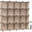 Rebrilliant Set of 16 Plastic Cubes, Book Shelf, Closet Organizers and Storage, Camel Brown-165478091