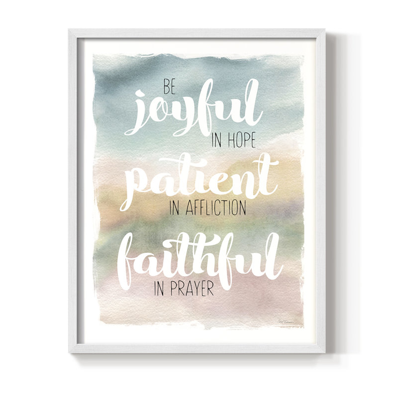 «Be Joyful», reproduction encadrée - bois massif, H 15 po x l 12 po, Blanc