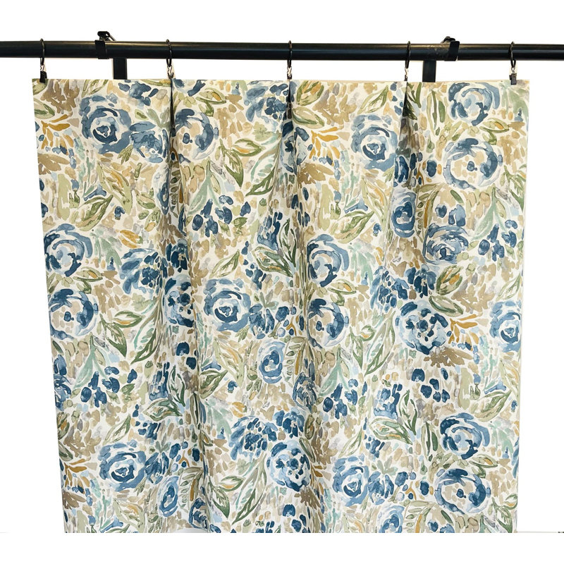 Rideaux floraux bleus et verts, L 50 po x L 60 po