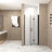 31-30"X 72" Bifold Shower Door, 1/4"(6Mm) Tempered Glass, Matte Black Aluminum Frame, Explosion Proof Film-122371615