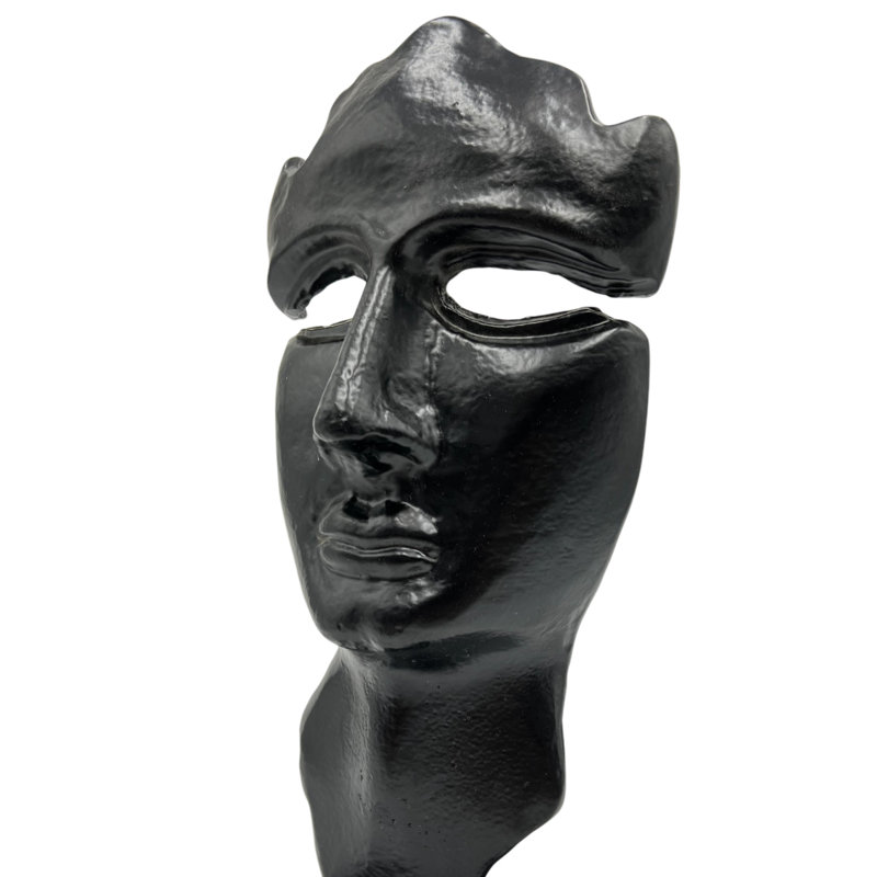 Figurines et sculptures Khennedi faites à la main en aluminium - Blanc, doré et noir, Noir