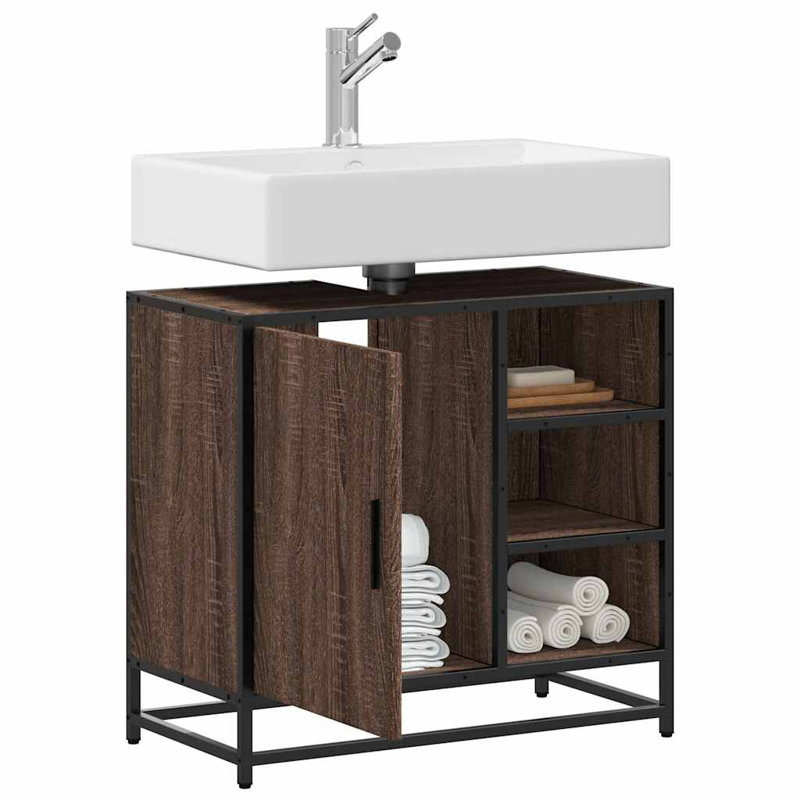 Anabeli Bathroom Cabinet, Brown Oak