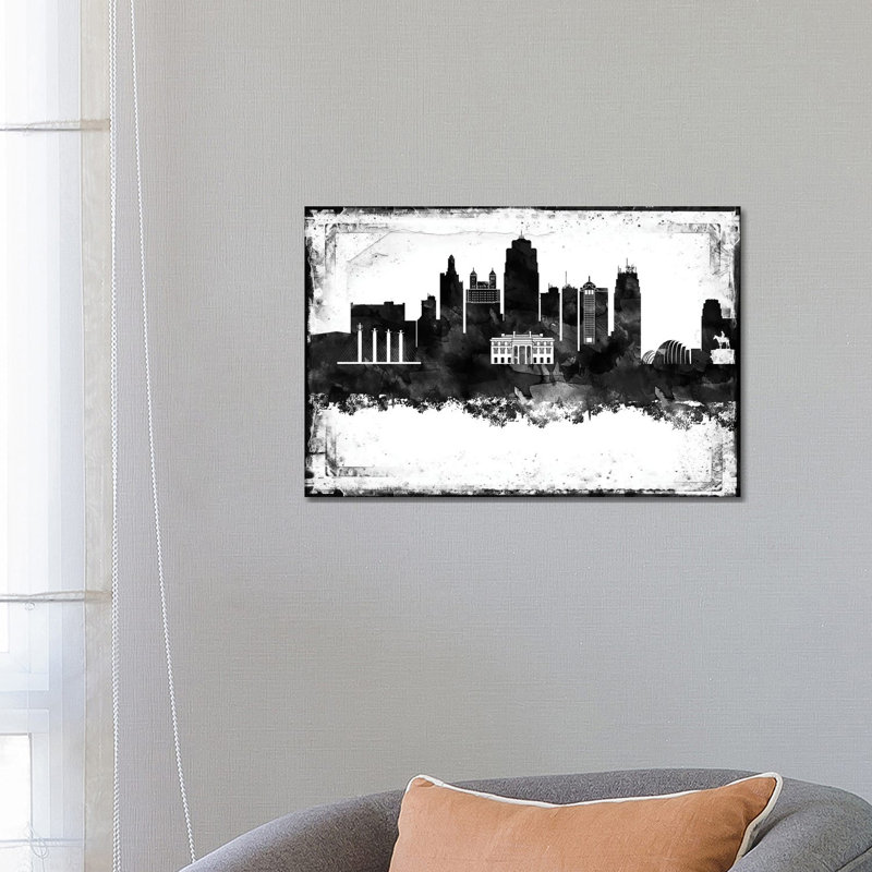 Kansas City Skylines - Wrapped Canvas Painting, 66.04 cm H x 45.72 cm W