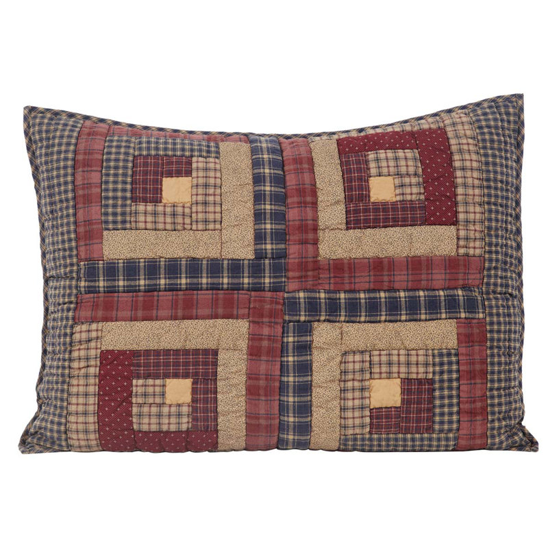 Kids Unisex Burgundy Tan Navy Cotton Standard Sham