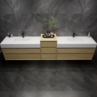 Meuble-lavabo mural double 114 po Albizu