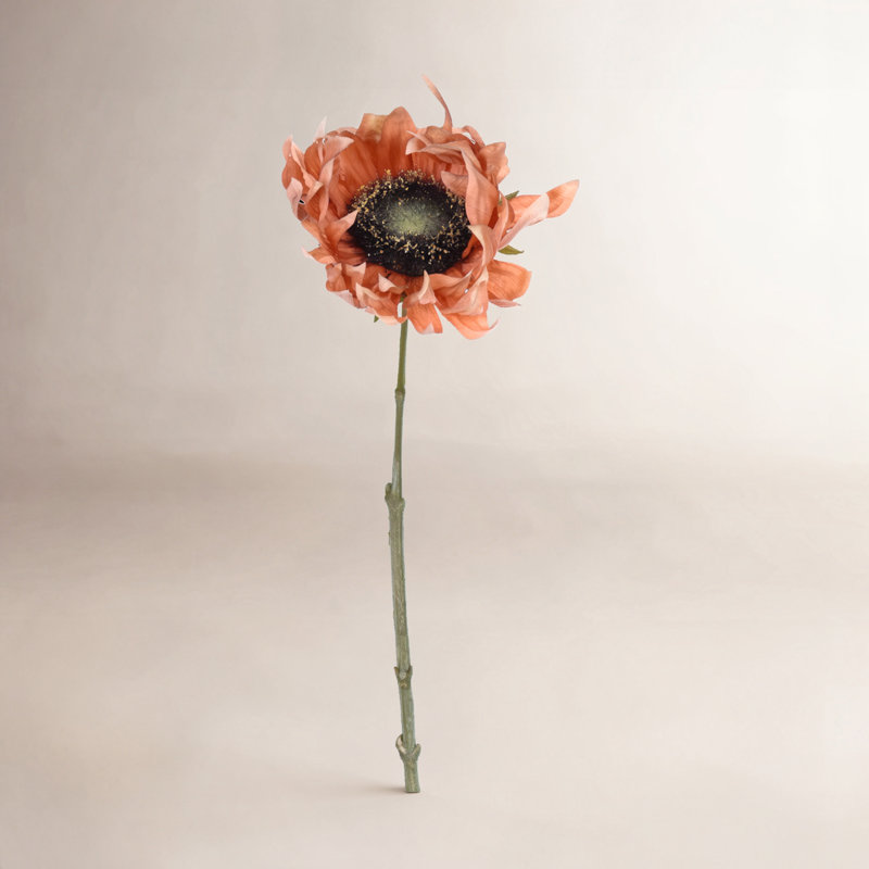 24" Artificial Sunflower Stem, Brown