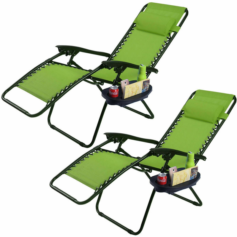 Fauteuil inclinable / pliable sans gravité Broomgege, Vert / noir