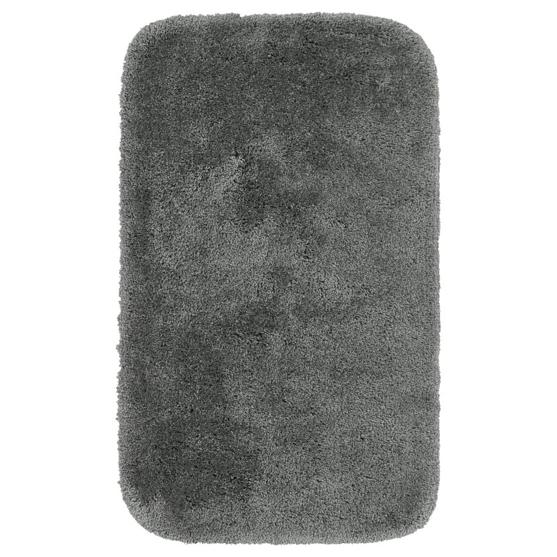 Tapis pour salle de bain en nylon avec envers antidérapant Billy-Dean, Gris foncé, L 24 po x L 40 po