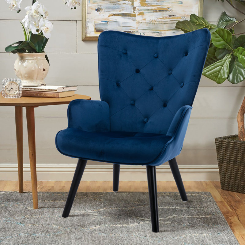 Velvet Wingback Chair