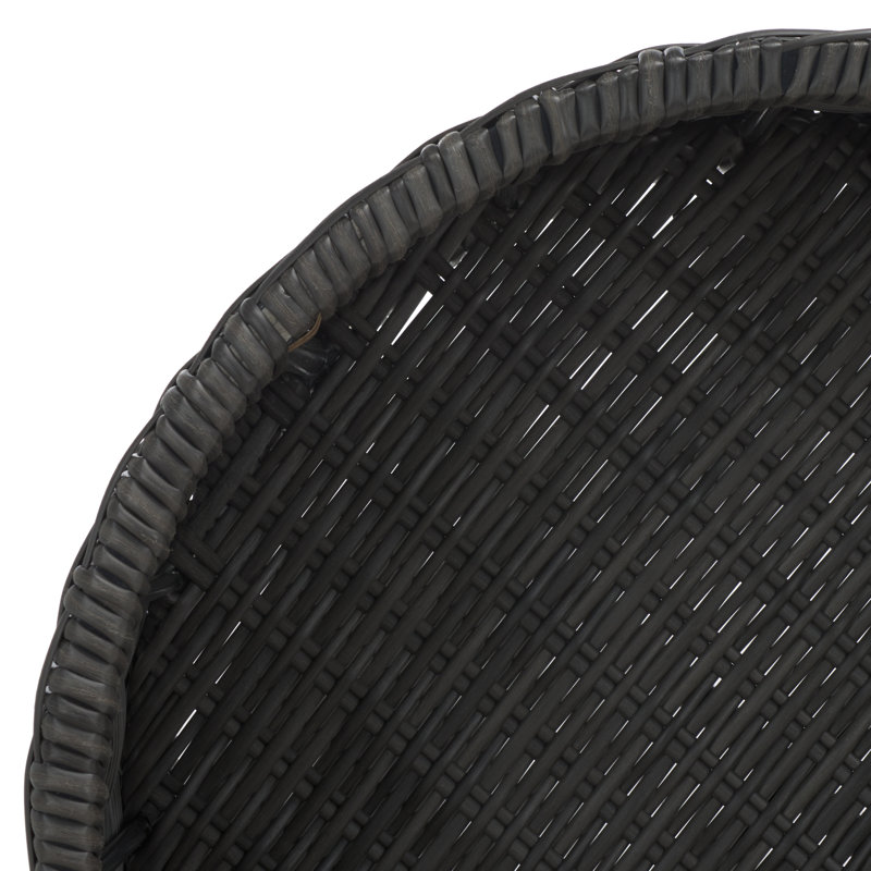 Anguilla Outdoor Circular Coffee Table, Dark Gray