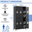 Casiers en métal 72 po avec serrure de 72 po, armoire à 6 portes pour divers besoins, casiers noirs, espace de rangement suffisant pour les employés, différents espaces convenables,
