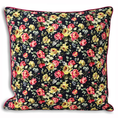 Alene Tiona Floral Navy Square Scatter Cushion