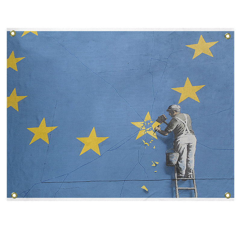 Tapisserie en polyester brexit chip, H 59 po x l 80 po x P 1 po