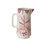 Hand-Painted Stoneware Pitcher with Botanical Design