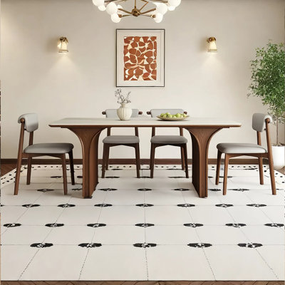 Paleo-style rock plate dining table and chair set