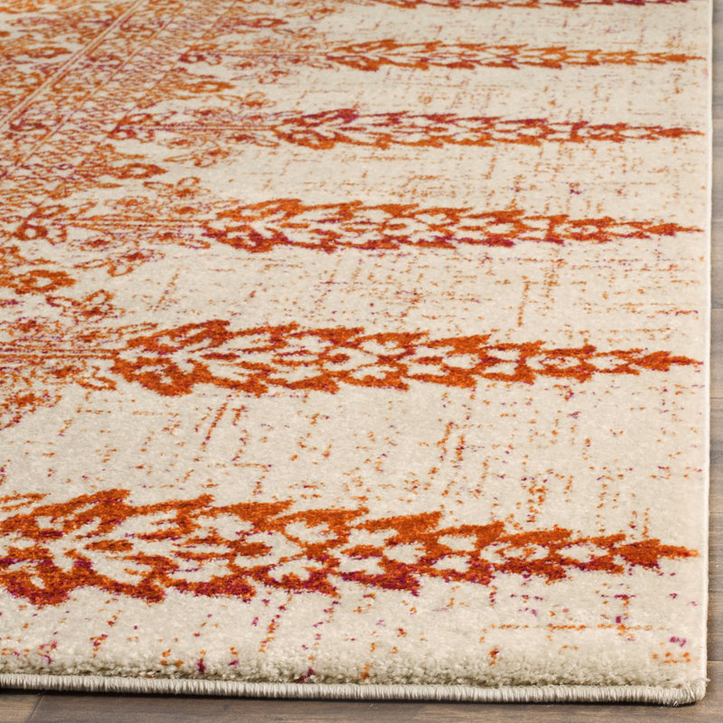 Annette Floral Ivory/Gold Area Rug, Runner 2' x 8'