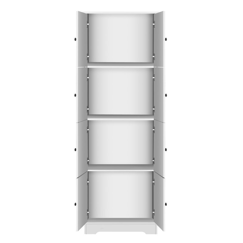 Armoire de rangement 8 portes 4 tablettes 8 portes en blanc pour espace utilitaire avec rangement