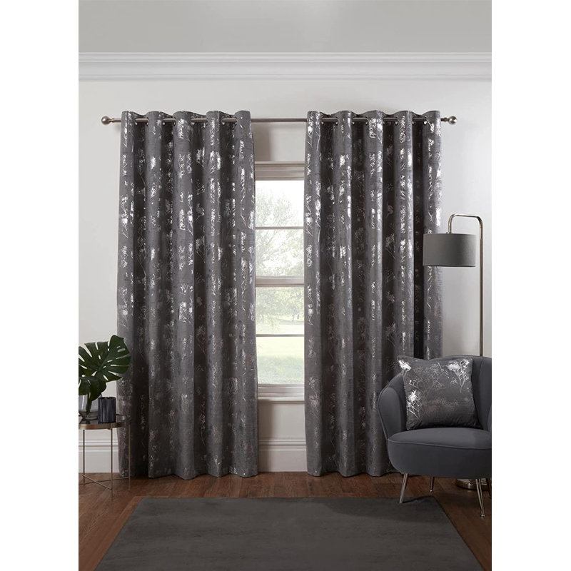 Devair Room Darkening Curtain Pair, Silver, Width 229 x Drop 183cm