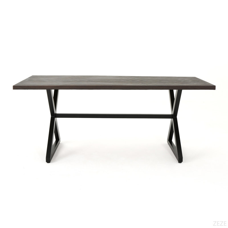 Rolando Outdoor Aluminum Dining Table With Steel Frame