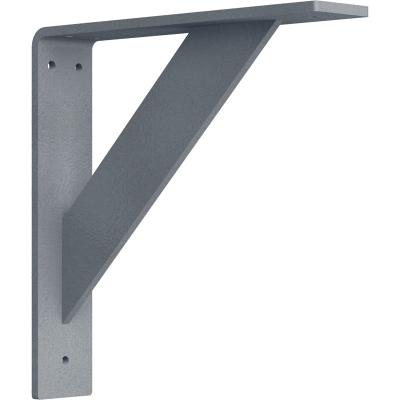 Support traditionnel en acier, H 10 po x l 2 po x P 10 po, Argent martelé