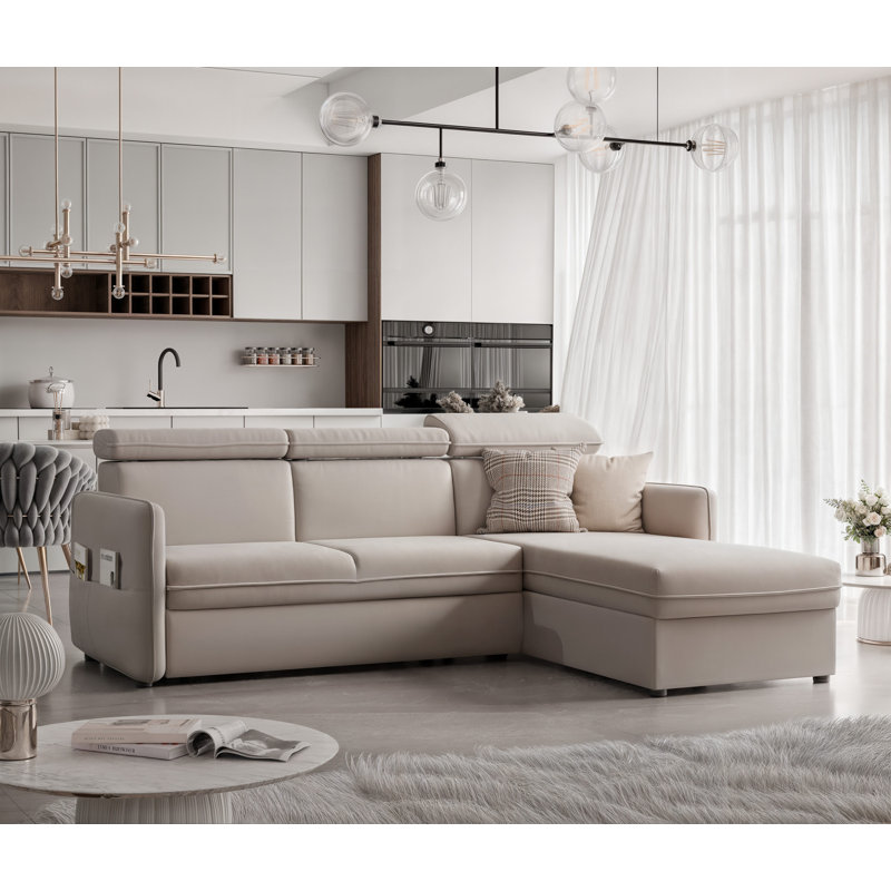 3 Seater Sofa Bed, Beige