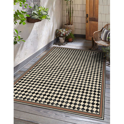 Bethsy Vinyl Machine Printed Area Rug