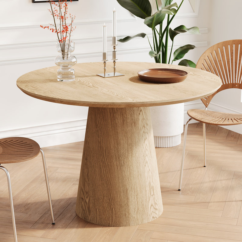 Table de salle à manger circulaire en bois 43 pouces (seulement les tables, pas de chaises), Bois