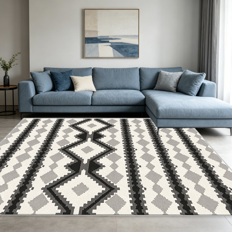 Black Vertical Stripe   area rugs for Living Room, Soft and Comfortable, Suitable for all seasons, easy to maintain, machine washable Indoor floor mat, Under Table Farmhouse suitable for Bedroom, Dining Room, Study,  Balcony, Home Decor Patio
