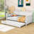Dalena Twin Size Wood Daybed with Trundle-434450475