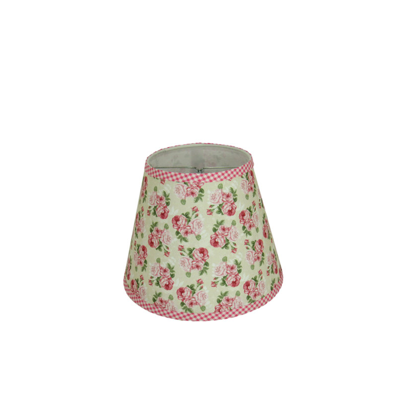 Abat-jour à pince rose floral, H 8 po x l 10 po x P 10 po