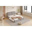 Grand lit plateforme tapissier avec tissu épais en polyester