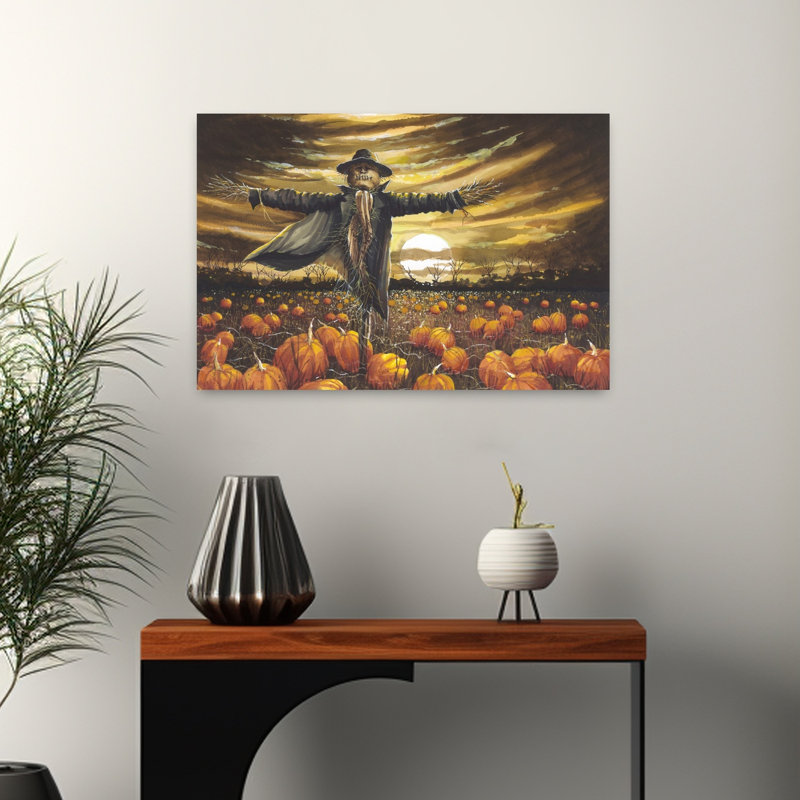 Arise, citrouille, paysage contemporain abstrait, art naturel, H 16 po x l 24 po