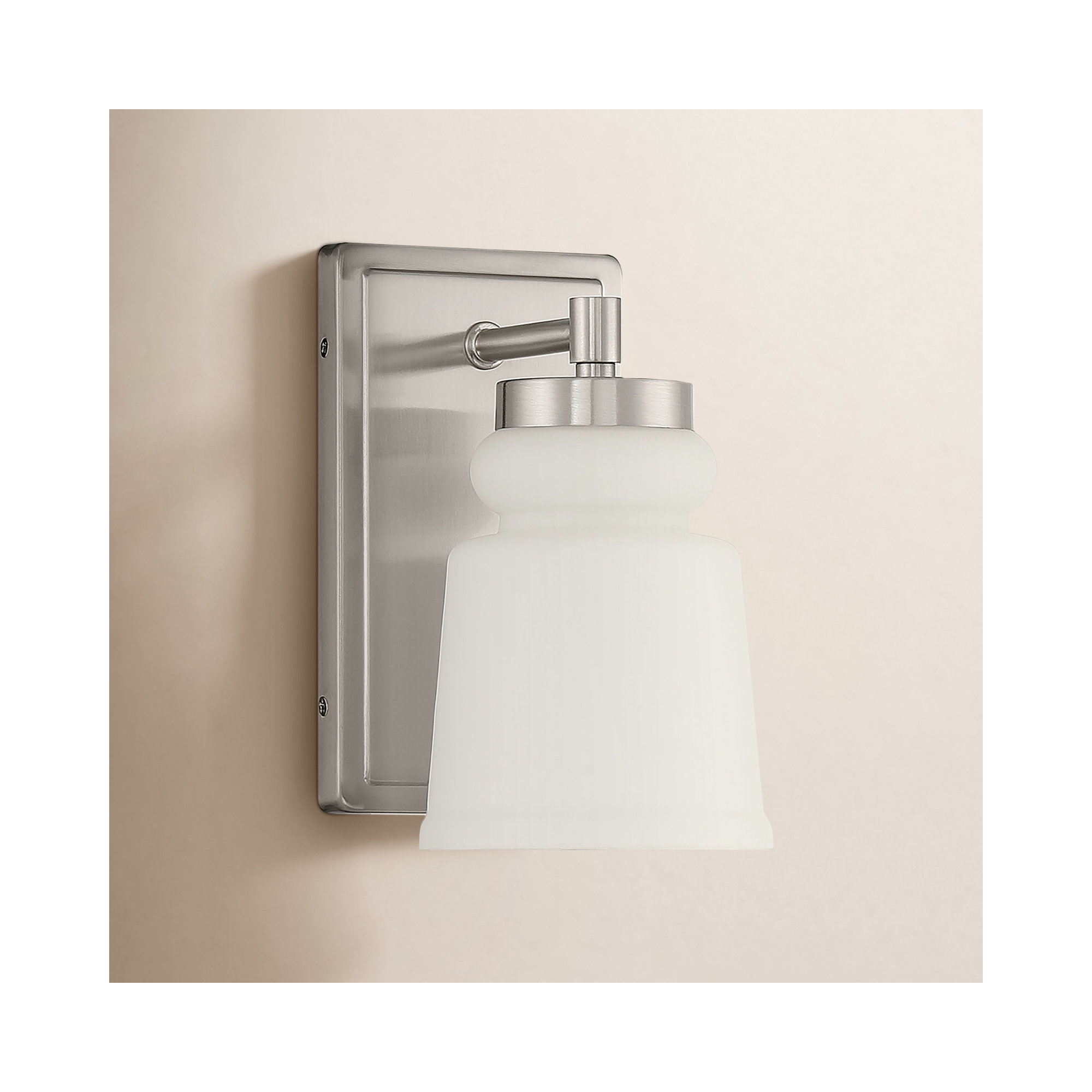 Grosseto Single Light Glass Dimmable Wall Sconces, Nickel