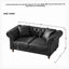 Canapé en tissu 66 po Chesterfield ‌tech, canapé à accoudoirs roulés en tissu de haute technologie, canapé rembourré de style Mid-Century moderne, canapé 2 places pour le salon, le bureau, un appartement, noir-851071481