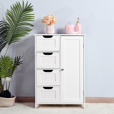 Bathroom Storage Cabinet With Adjustable Shelf And Drawers