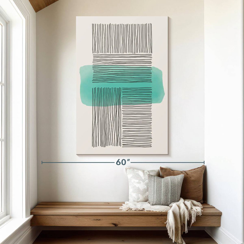 Avery Lines On Green, 51" H x 34" W
