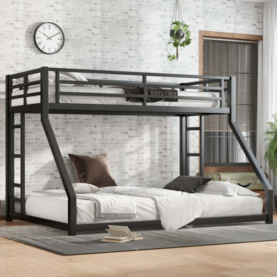 Sturdy Metal Twin XL over Queen Bunk Bed for Space-Saving Comfort
