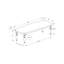 Élégant banc rectangulaire rembourré de 48 pouces, structure en bois massif, tissu, pour les entrées et les salles à manger.