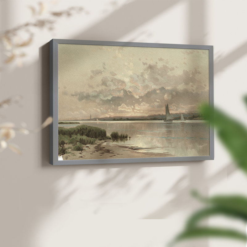 Paysages rétro-CDIX - reproduction encadrée, H 11 po x l 14 po, Gris