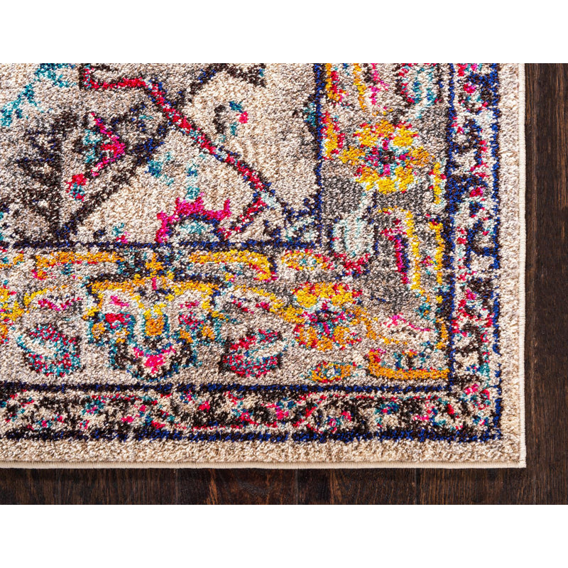 Eddins Washable Oriental Indoor Rug, Rectangle 9' x 12'2"