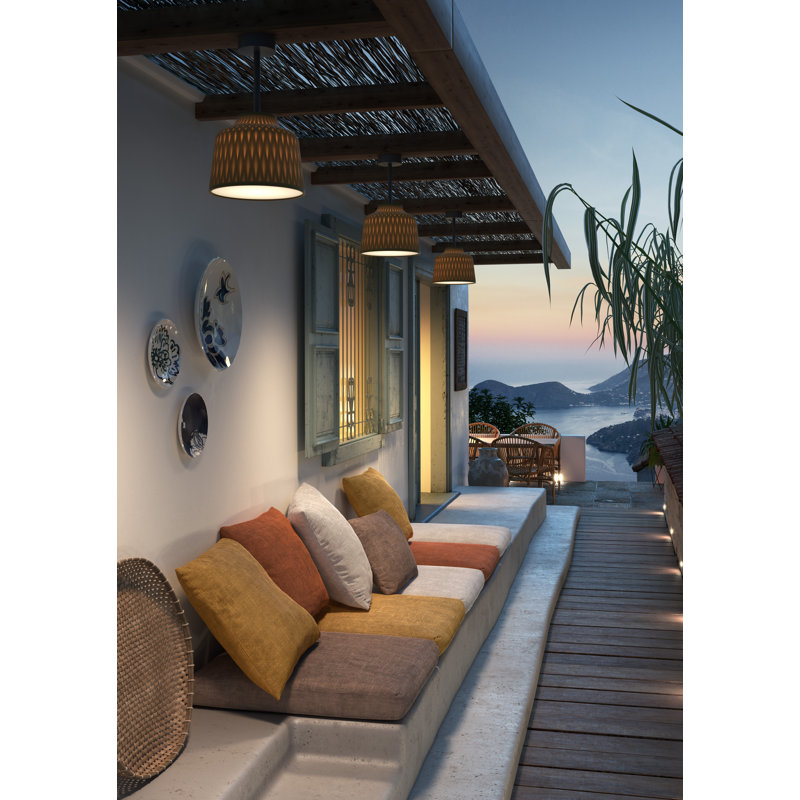 1 Outdoor Semi Flush Mount, Olive Gray