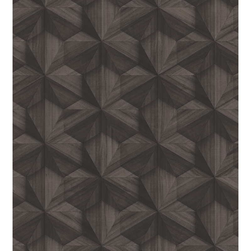Terra Geometric Vinyl Wallpaper Roll, Dark Brown