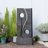Modern Zen Freestanding Waterfall Fountain with Dual Cutouts & Warm LED Lights, Weatherproof Stone-Effect Outdoor Floor Fountain