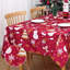 Red Christmas Snowman Tablecloth 180GSM Oxford Polyester | Wipeable Waterproof Festive Cover for Dining Room, Kitchen & Holiday Parties-1071561332