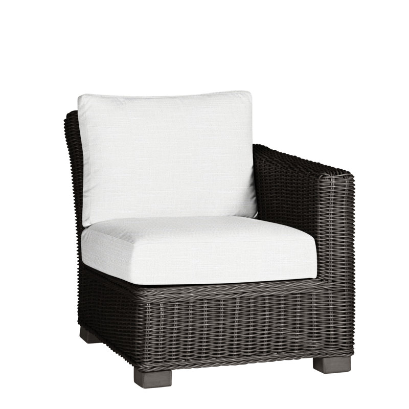 Canapé modulaire rustique tissé à droite - gris ardoise, Gris ardoise, InsideOut® Rollo ‑ lin dentelle, Welt